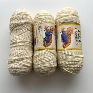 Red Heart TLC Essentials Yarn Lot Worsted Weight 5oz Acrylic Knitting Ivory